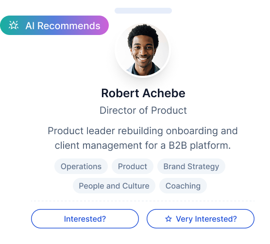 AI-recommended attendee profile card