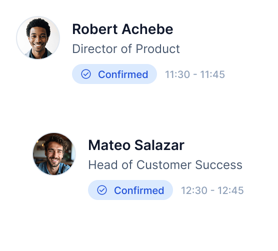 Two confirmed relevance-based meeting matches